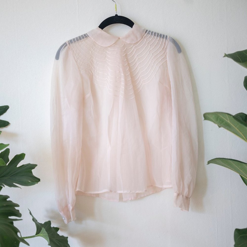 50s vintage sheer romantic blouse